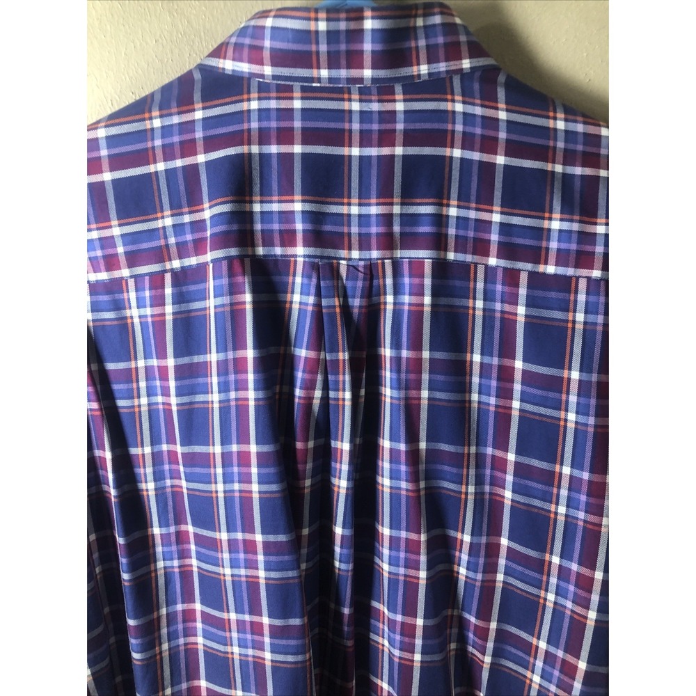 Peter Millar Purple Plaid Men's XL Long Sleeve Button Down Shirt 100% Cotton - Picture 6 of 7